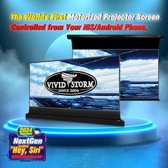 VIVIDSTORM S White Cinema Motorized Tension Floor Rising Projector screen - VIVIDSTORM